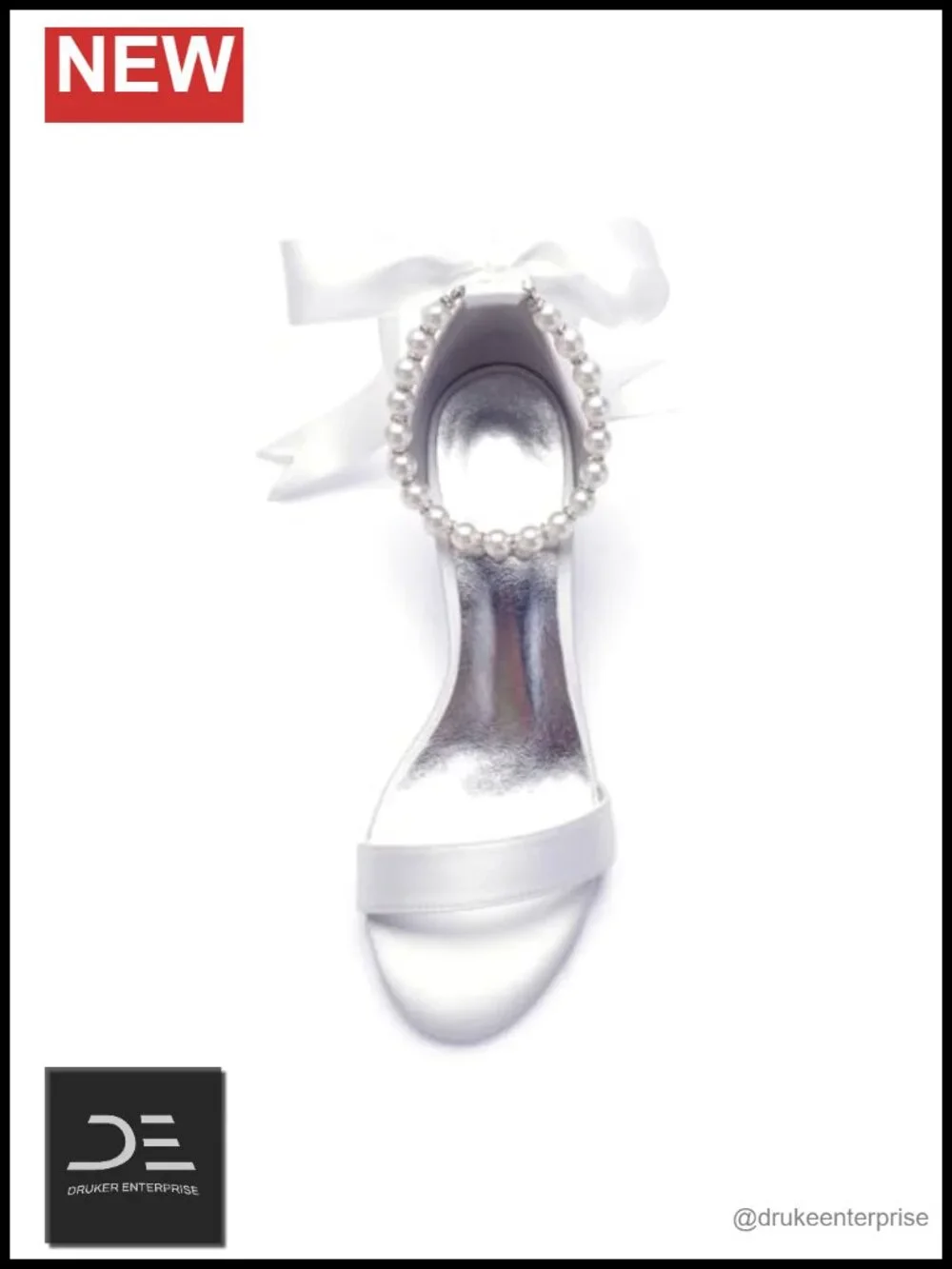 Pearl Low Block Heel Sandals Ankle Strap Peep Toe Satin Wedding Shoes 2